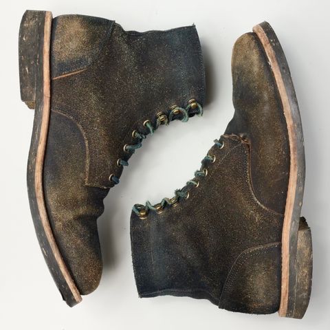 Oak Street Bootmakers Trench Boot in Horween Natural Indigo Chromexcel Roughout