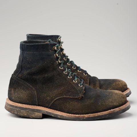 Oak Street Bootmakers Trench Boot in Horween Natural Indigo Chromexcel Roughout