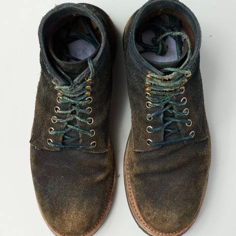 Oak Street Bootmakers Trench Boot in Horween Natural Indigo Chromexcel Roughout