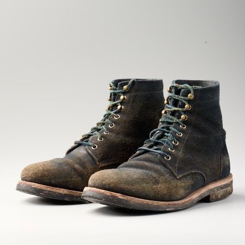 Oak Street Bootmakers Trench Boot in Horween Natural Indigo Chromexcel Roughout