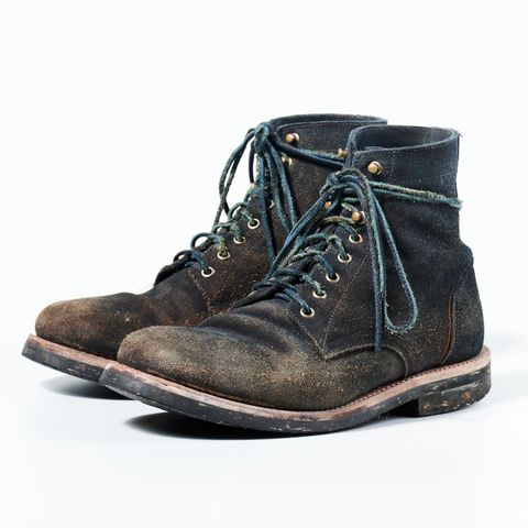Oak Street Bootmakers Trench Boot in Horween Natural Indigo Chromexcel Roughout