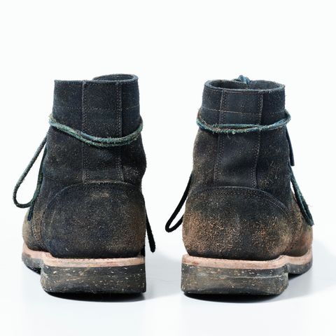Oak Street Bootmakers Trench Boot in Horween Natural Indigo Chromexcel Roughout
