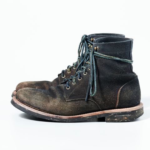 Oak Street Bootmakers Trench Boot in Horween Natural Indigo Chromexcel Roughout