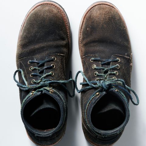 Oak Street Bootmakers Trench Boot in Horween Natural Indigo Chromexcel Roughout