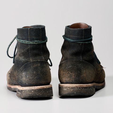 Oak Street Bootmakers Trench Boot in Horween Natural Indigo Chromexcel Roughout