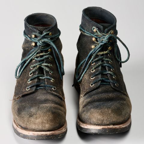 Oak Street Bootmakers Trench Boot in Horween Natural Indigo Chromexcel Roughout