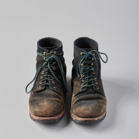 Oak Street Bootmakers Trench Boot in Horween Natural Indigo Chromexcel Roughout