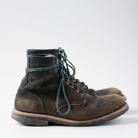 Oak Street Bootmakers Trench Boot in Horween Natural Indigo Chromexcel Roughout