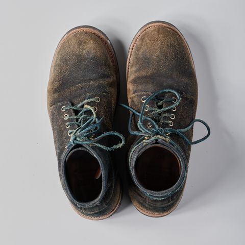 Oak Street Bootmakers Trench Boot in Horween Natural Indigo Chromexcel Roughout