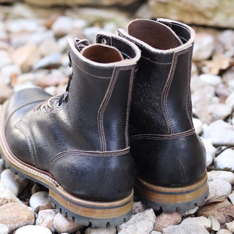 Truman Cap Toe Boot in Horween Black Waxed Flesh
