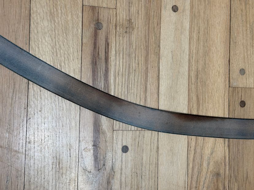 Brass Blade Custom in J&FJ Bakers Oak Bark Bridle Butt 14oz | Photo by ...