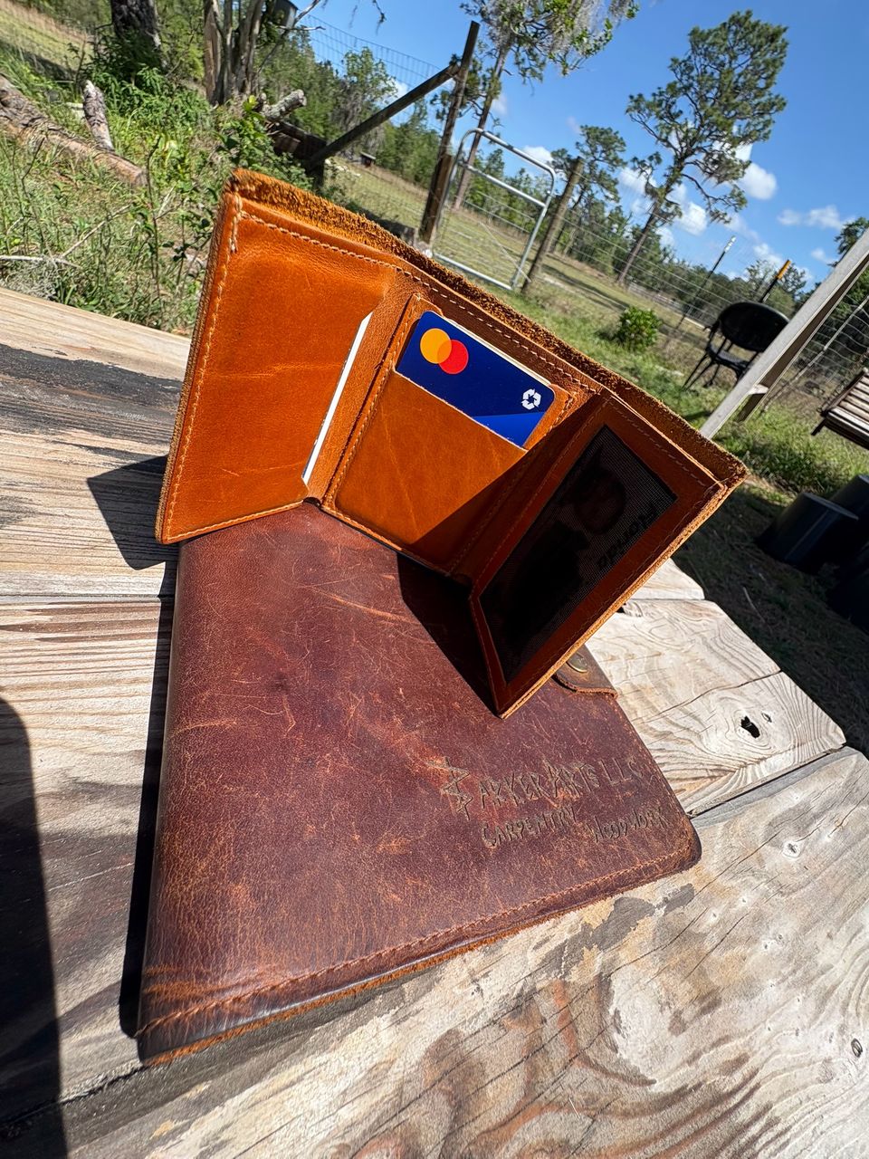 Rodos Leather Crafts Camel Full Grain Leather Trifold Wallet in Tochigi ...